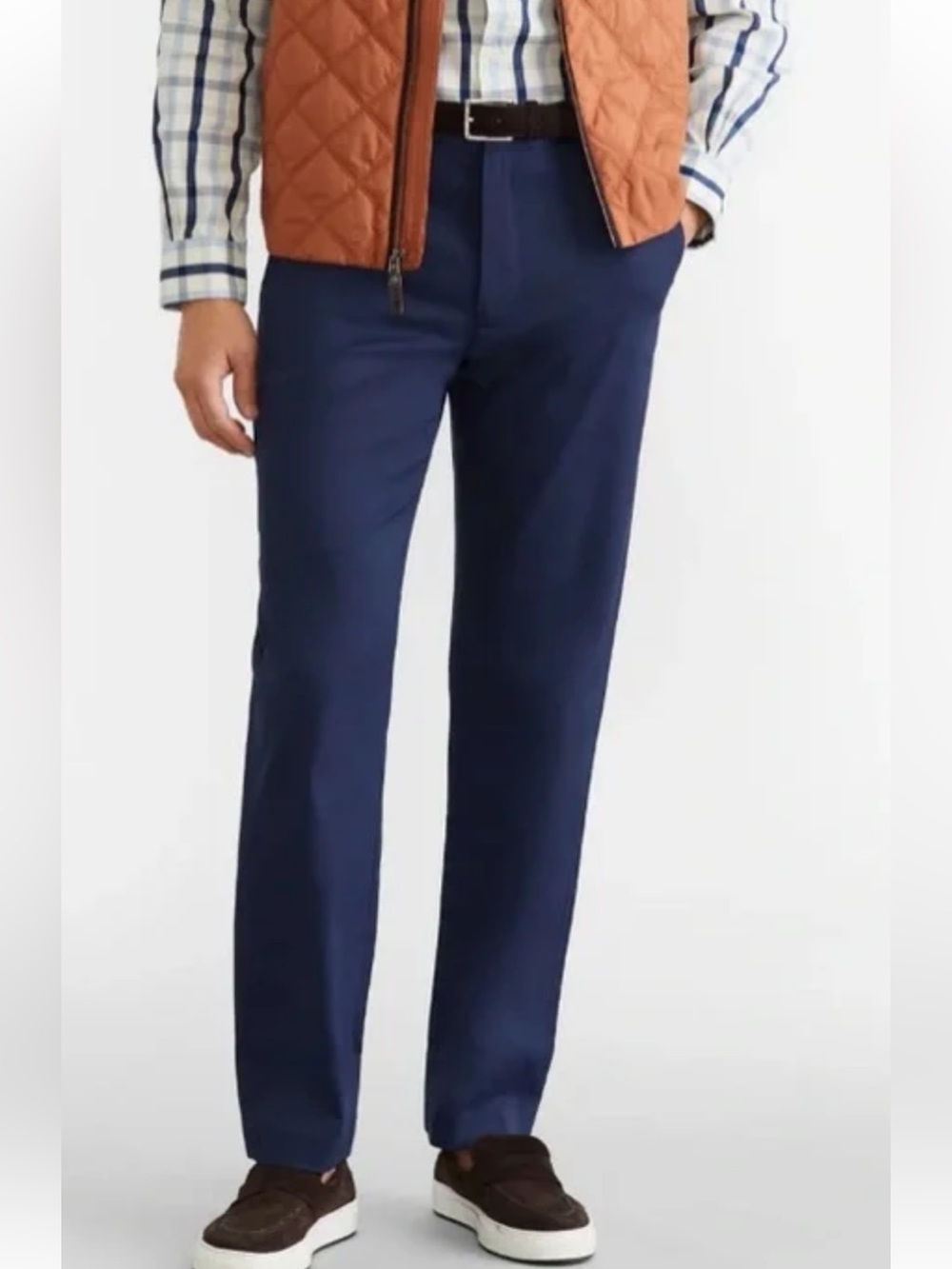 New Brooks Brothers Clark Fit Chino Dress Pants 42 X 30 Navy Blue Straight NWT